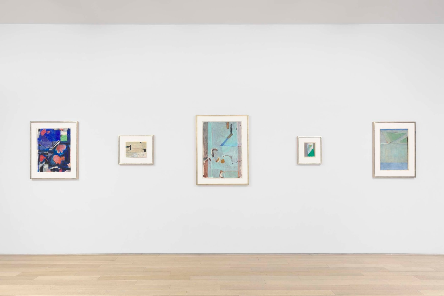 installation view with framed works