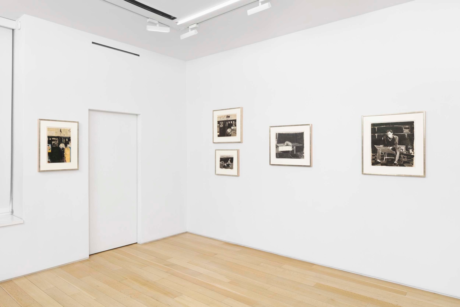 installation view with framed works