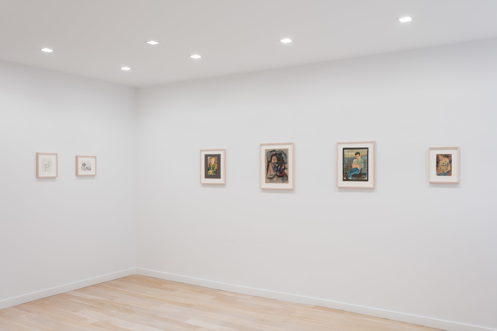Installation view of drawings by Richard Diebenkorn