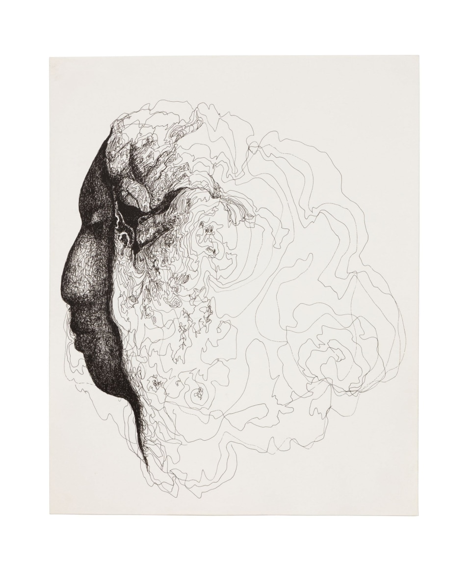 abstract portrait done in black ink