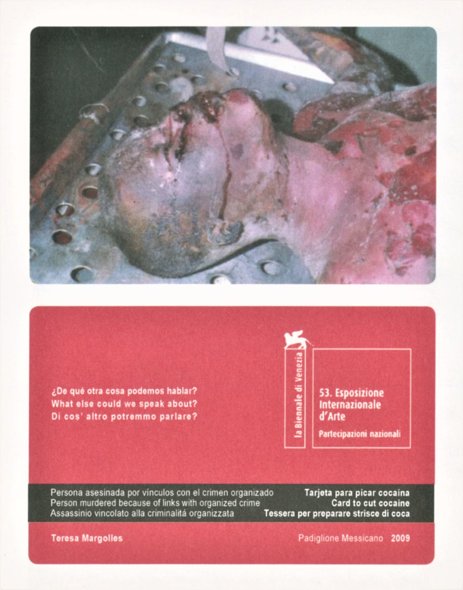 TERESA MARGOLLES, Cards to cut up cocaine