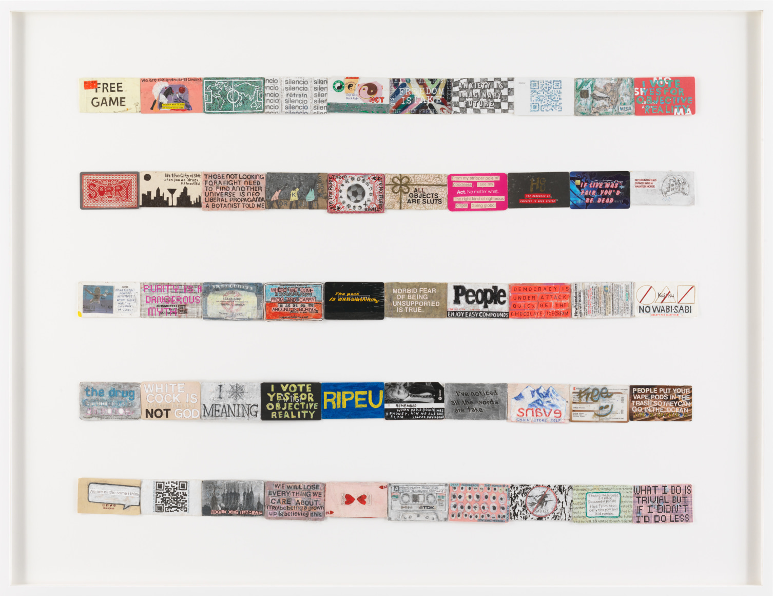 SIMON EVANS &trade;, Archive of slogans #3 (for Jac Leirner), 2018