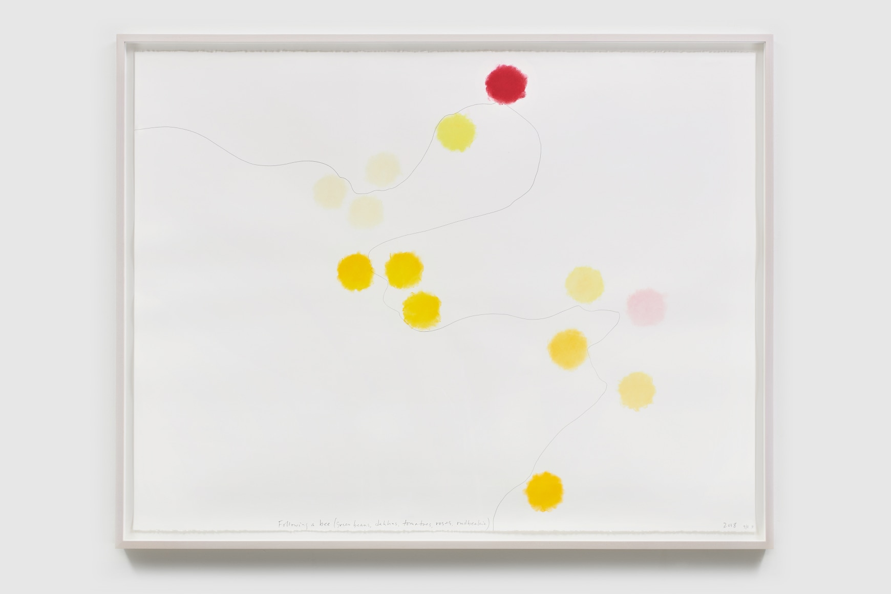 SPENCER FINCH, Following a Bee (green beans, dahlias, tomatoes, roses, rudbeckia)