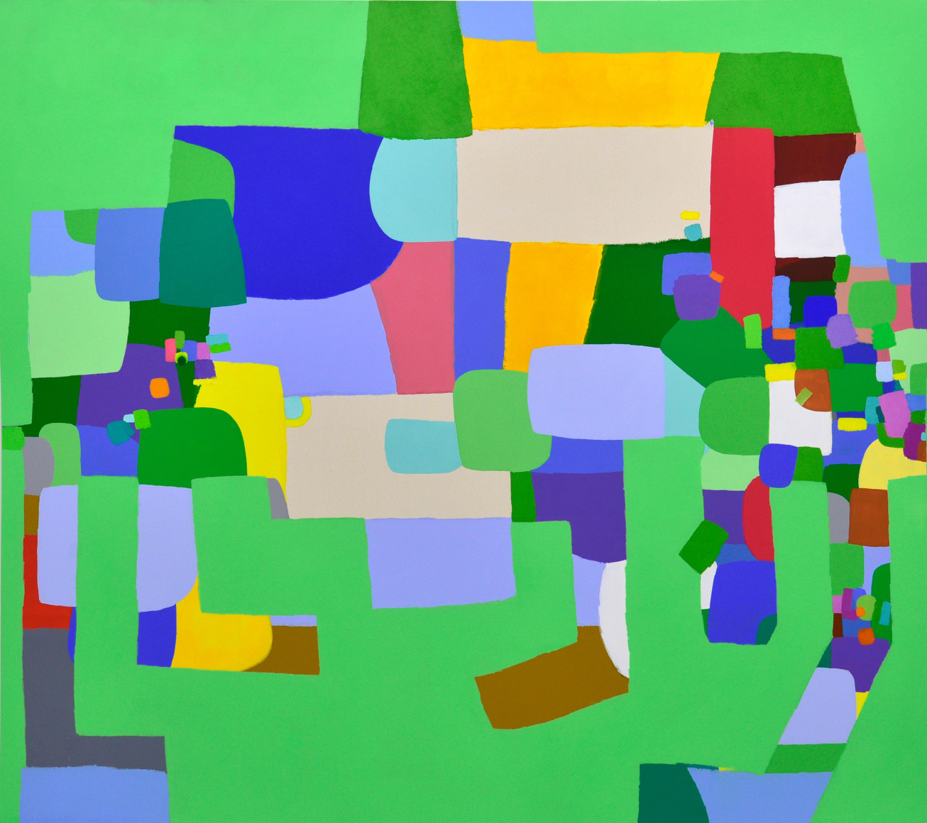 Brightly colored field of rounded shapes
