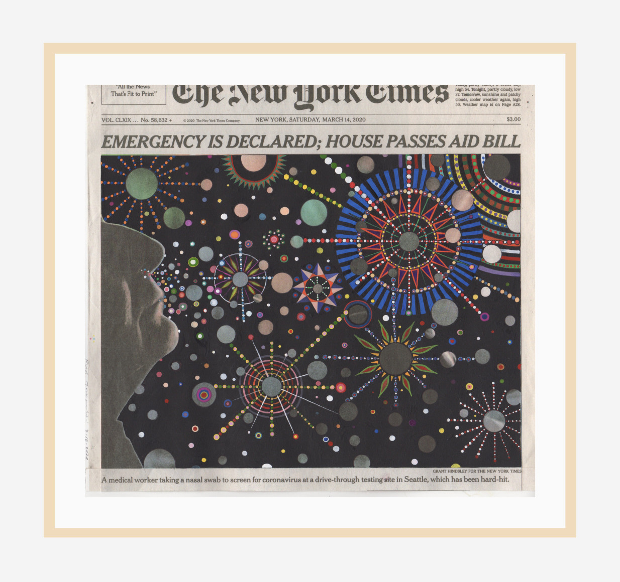 Newspaper overlaid with stars