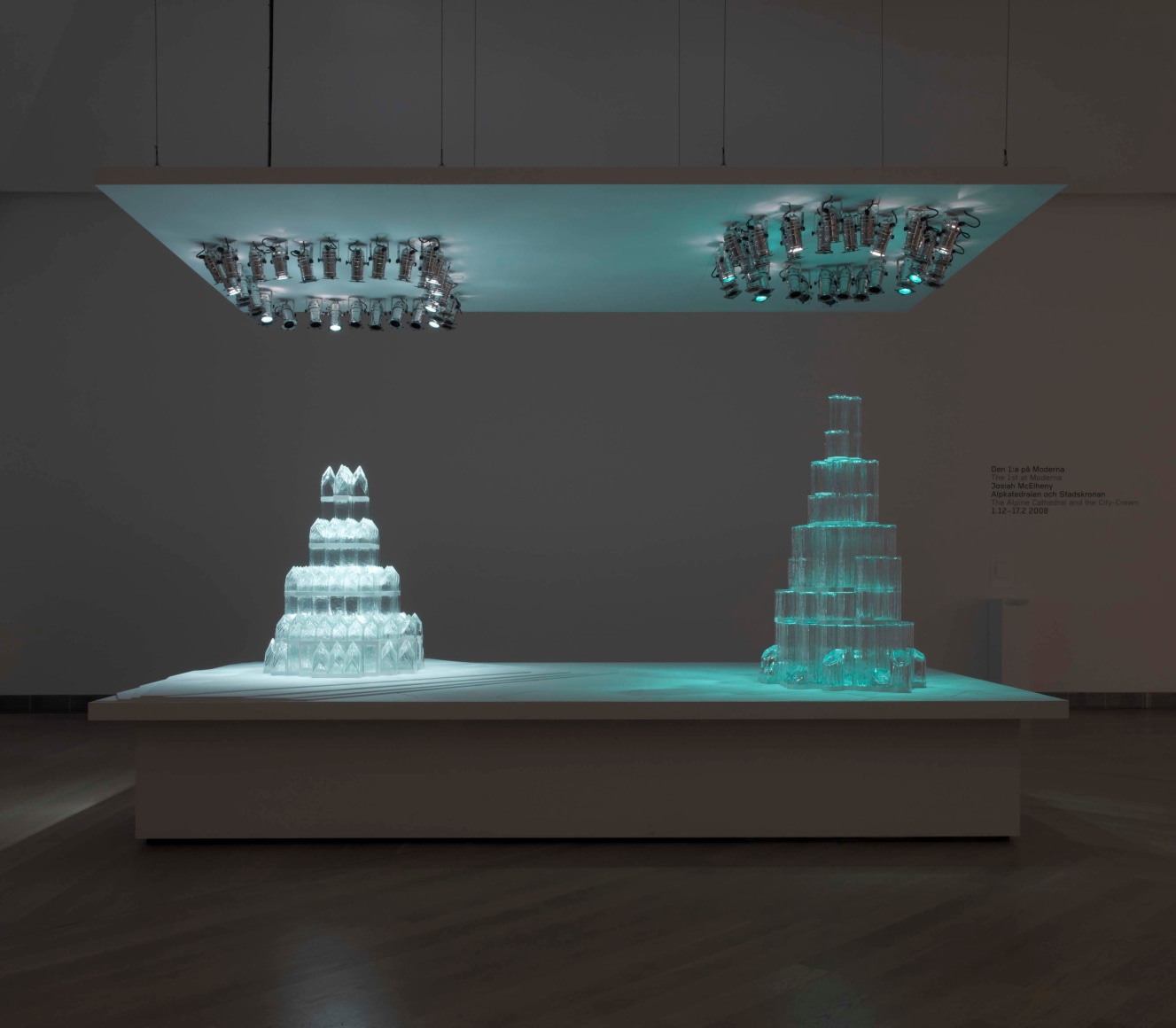 Installation view: Josiah McElheny, The Alpine Cathedral and the City-Crown, Moderna Museet, Stockholm, Sweden, December 1, 2007 - April 13, 2008