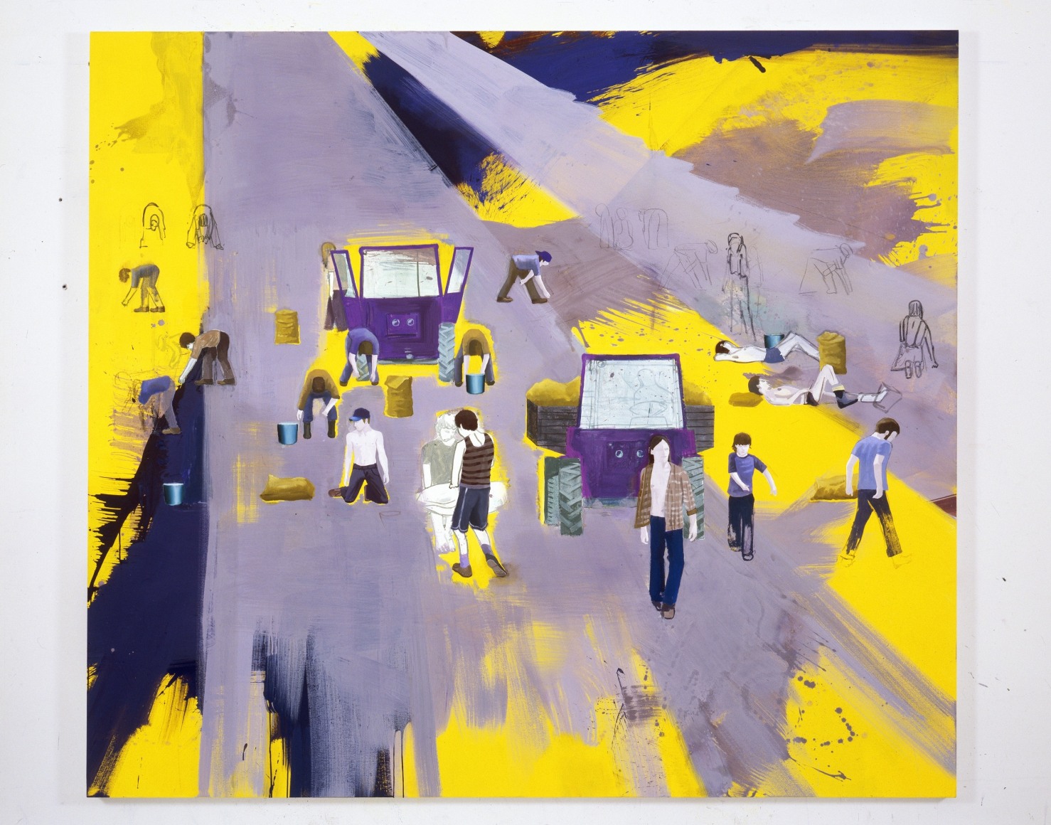 Yellow Harvest, 2012, Acrylic, oil and carbon on canvas