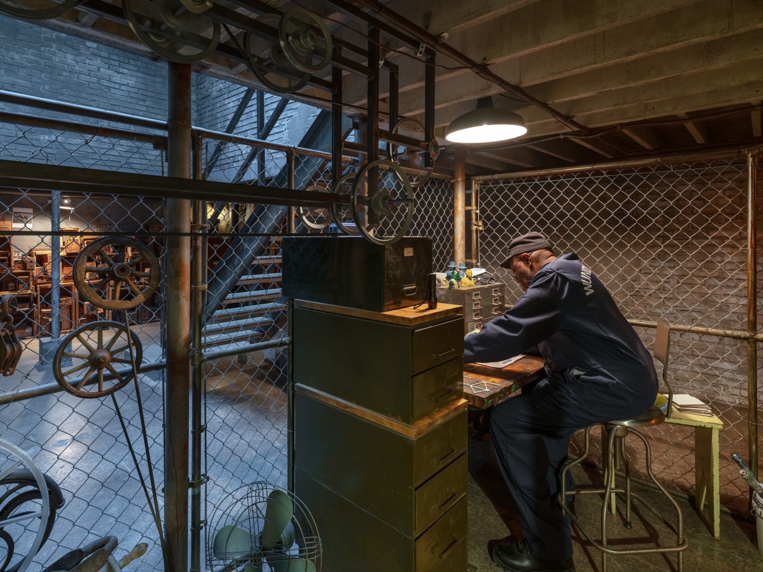 Installation view, Derek Fordjour,&nbsp;SCORE, Petzel, 2023