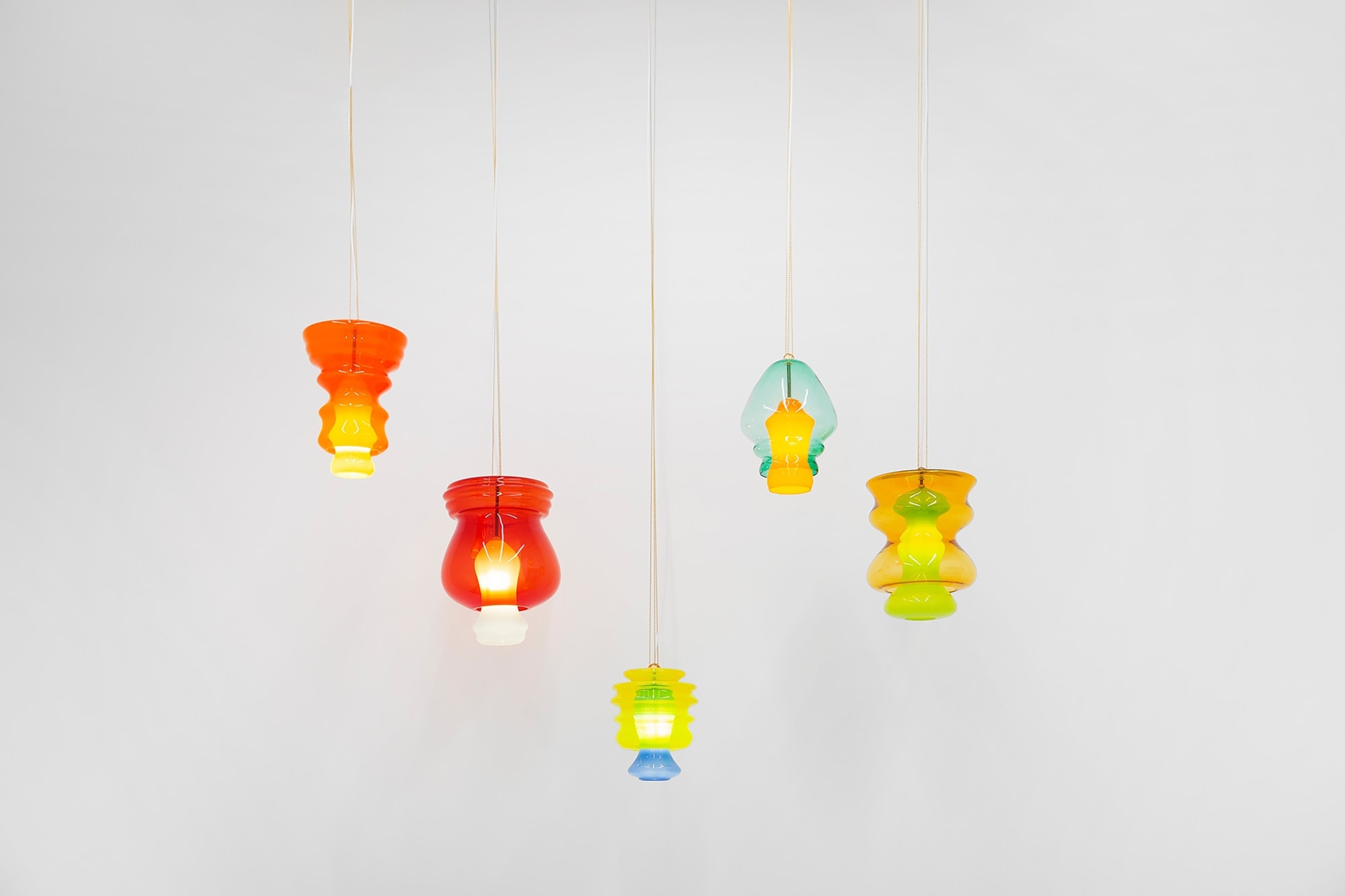 Jorge Pardo, Untitled (set of 5 lamps), 2022