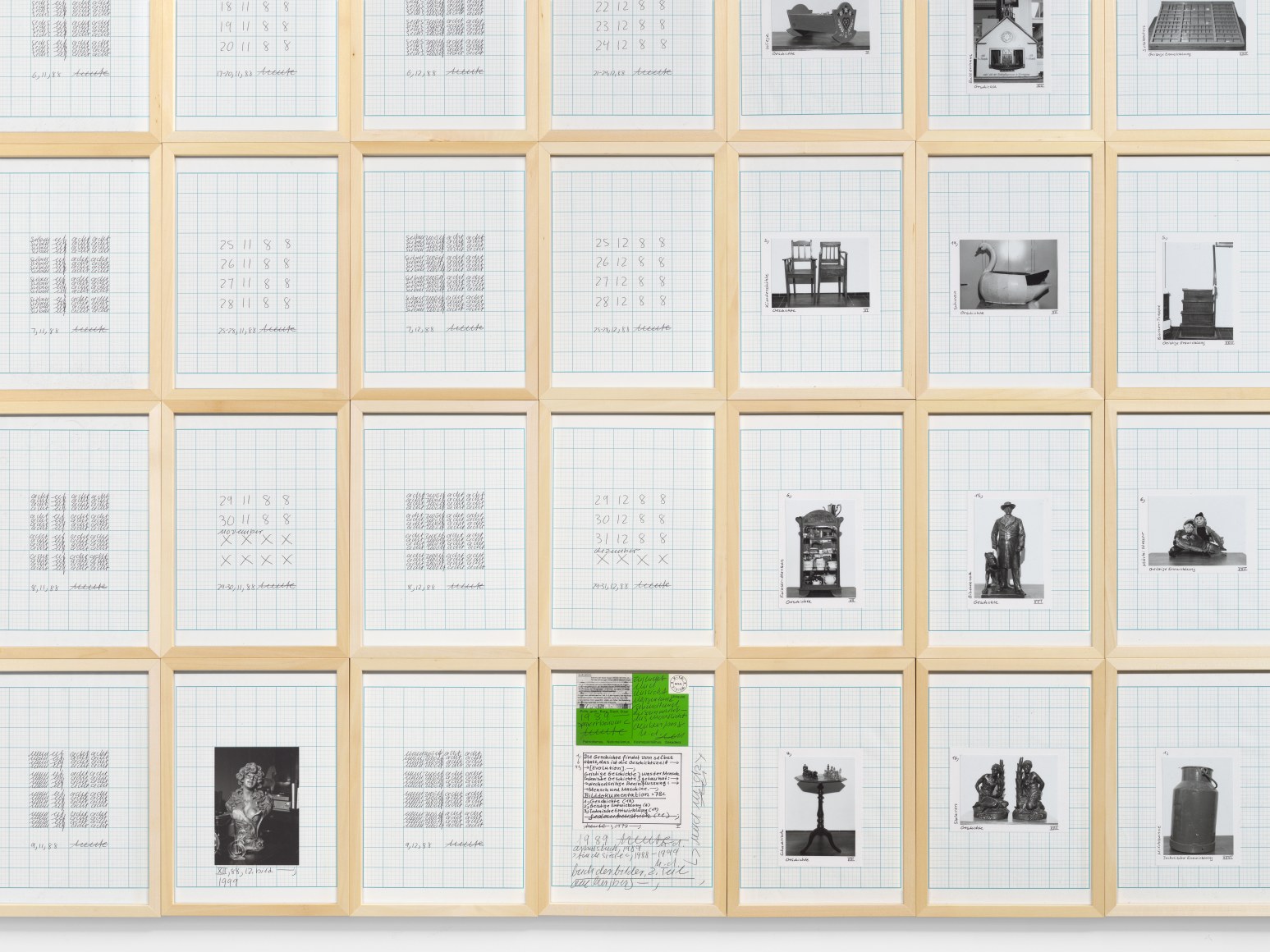 Installation view, Hanne Darboven,&nbsp;Fin de Si&egrave;cle - Buch der Bilder, Petzel, 2023