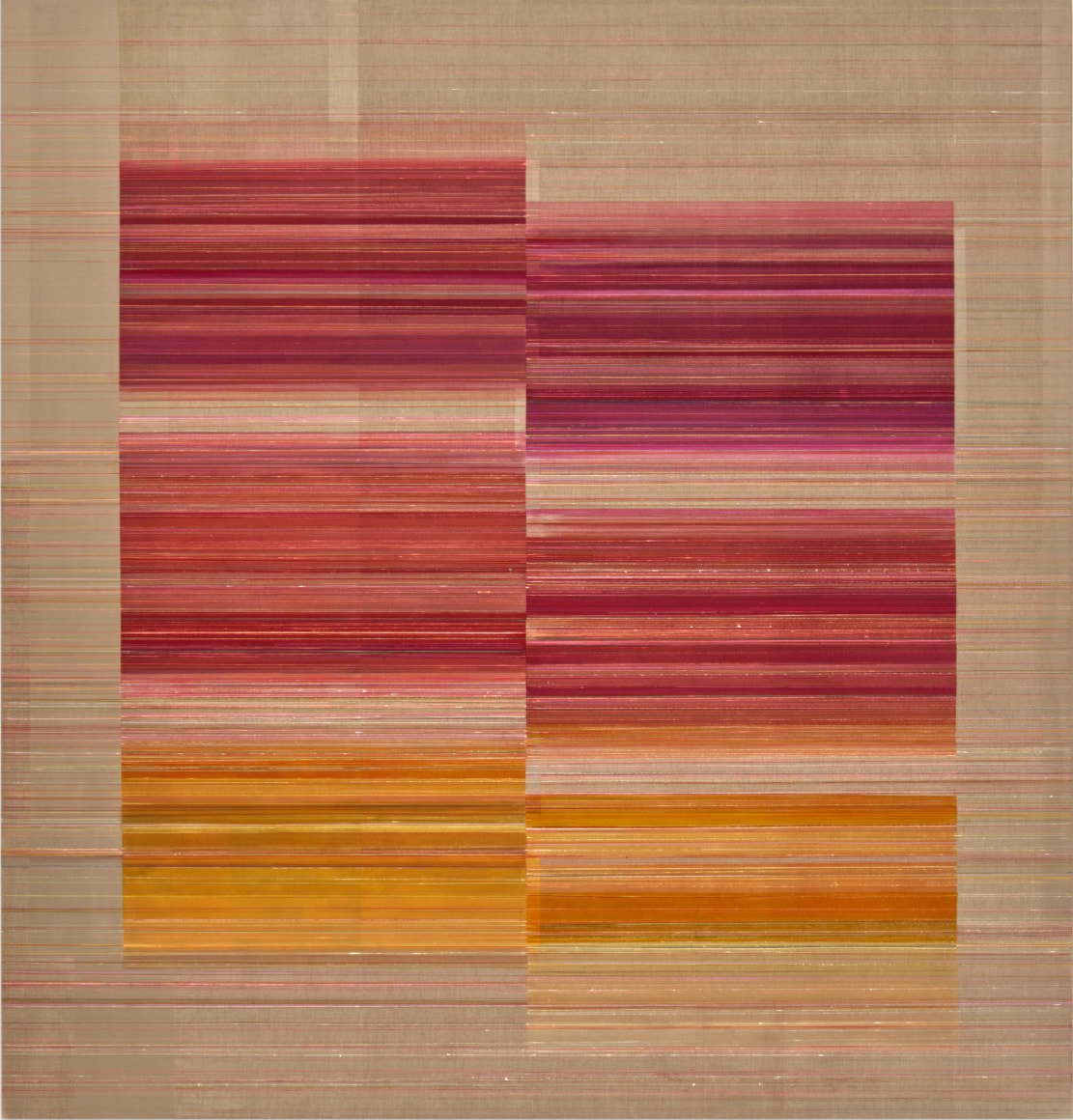 ANTONIETTA GRASSI | STACCATO (AFTER ALMA | HUILE, ACRYLIQUE, ENCRE SUR LIN | 84 X 80 POUCES | 2025,  