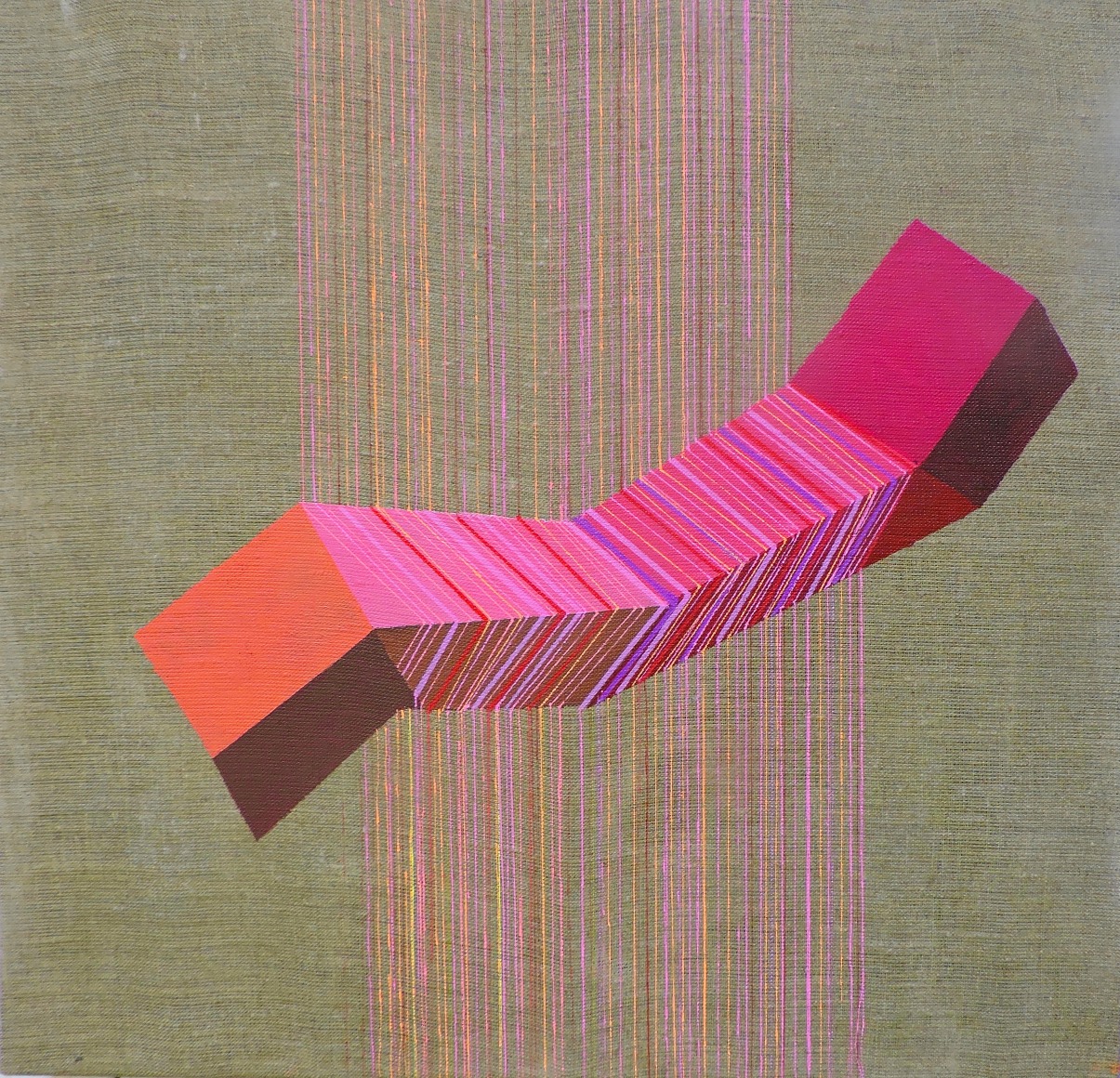 ANTONIETTA GRASSI | WOUND UP | ACRYLIC, OIL AND INK ON CANVAS | 18 X 18 INCHES | 2020, &nbsp;