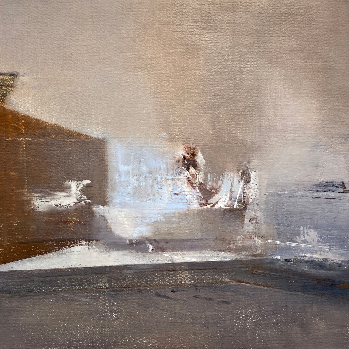 TIM KENT | UMBER ROOM | OIL ON CANVAS | 14 X 14 INCHES | 2021