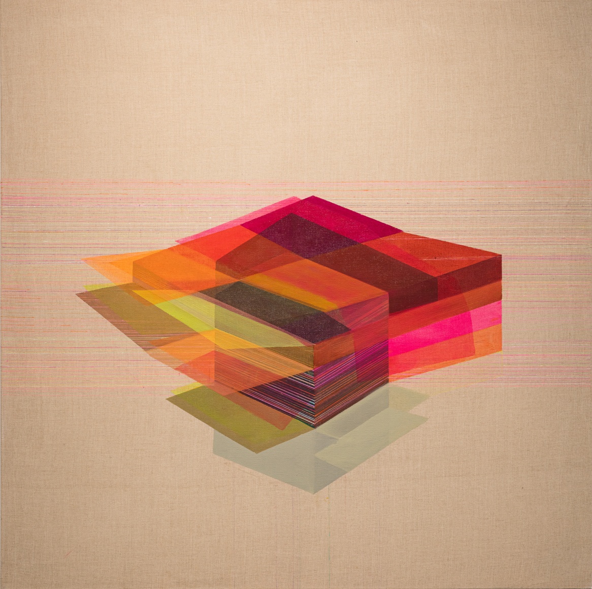 ANTONIETTA GRASSI | FREE FALLING | ACRYLIC, OIL AND INK ON BELGIAN LINEN | 56 X 56 INCHES | 2020, &nbsp;