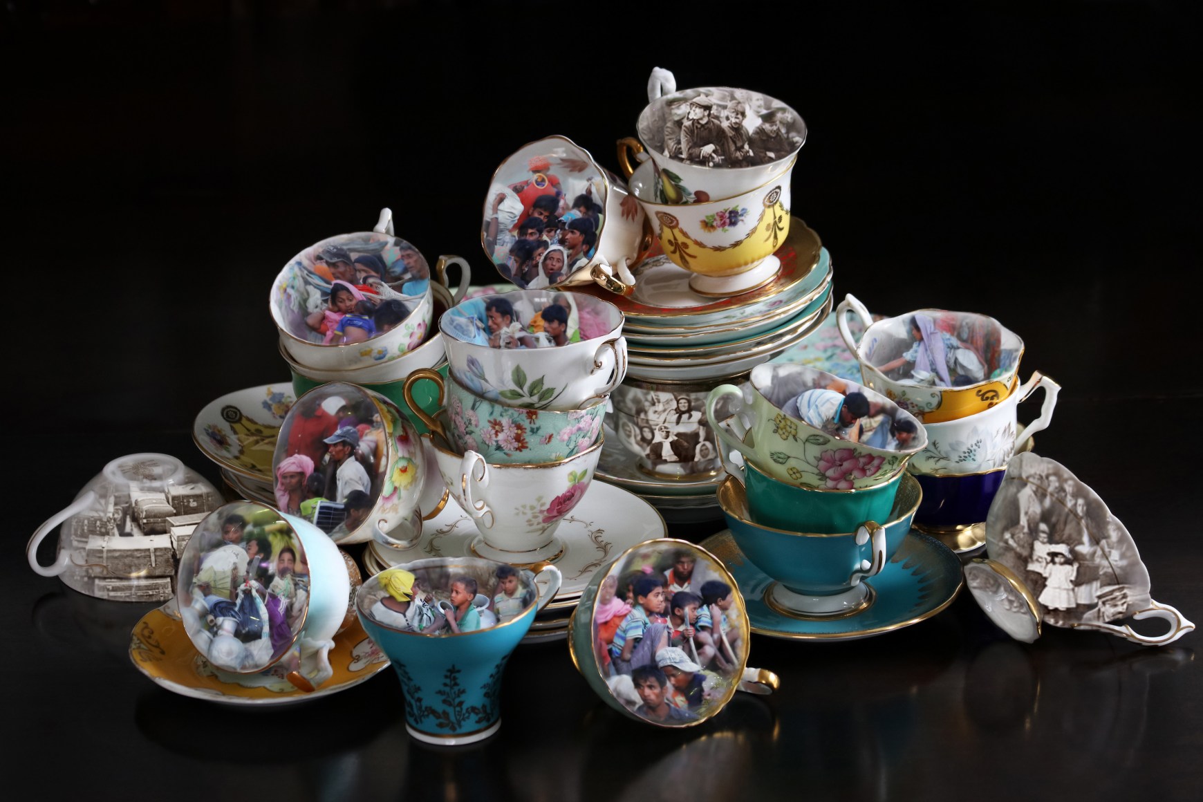 CHERYL PAGUREK | CROWD OF CUPS: THEN AND NOW | DIGITAL PRINT ON PHOTO PAPER | 24 X 36 INCHES | 2018