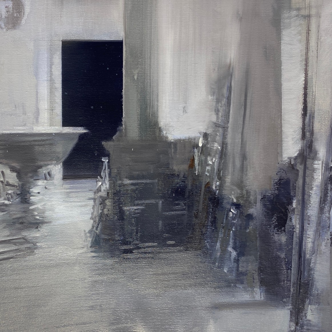 TIM KENT | INSTALLATION DAY | OIL ON CANVAS | 14 X 14 INCHES | 2021