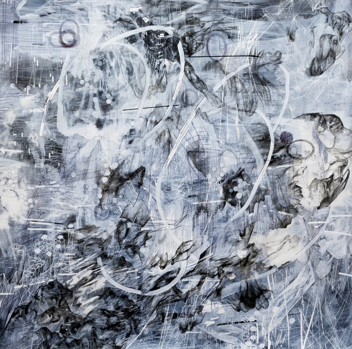 AMY SCHISSEL | GATEWAY SERIES #1 | ACRYLIC, GRAPHITE, CHARCOAL AND INK ON PAPER | 40,5 X 44 INCHES | 2017