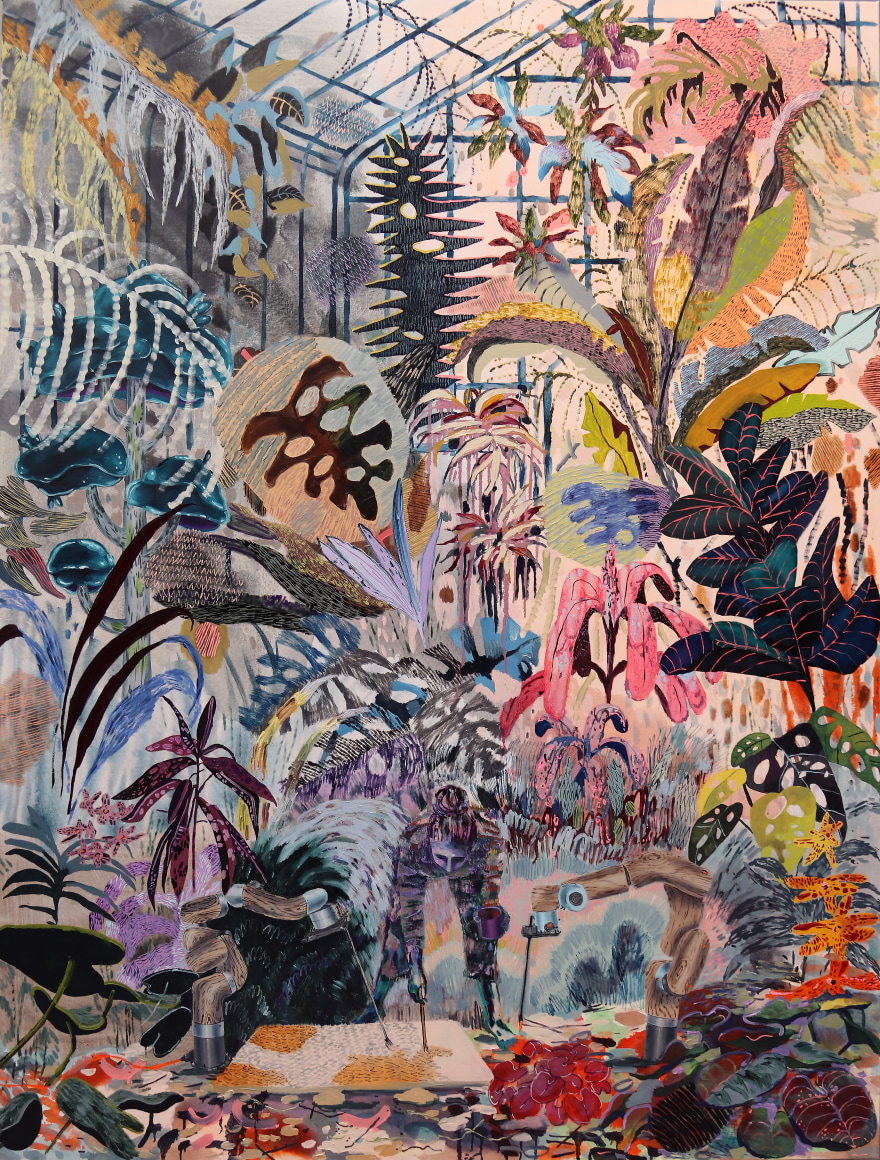 MELANIE DANIEL | THE HELPERS | OIL ON CANVAS | 79 X 59 INCHES | 2023