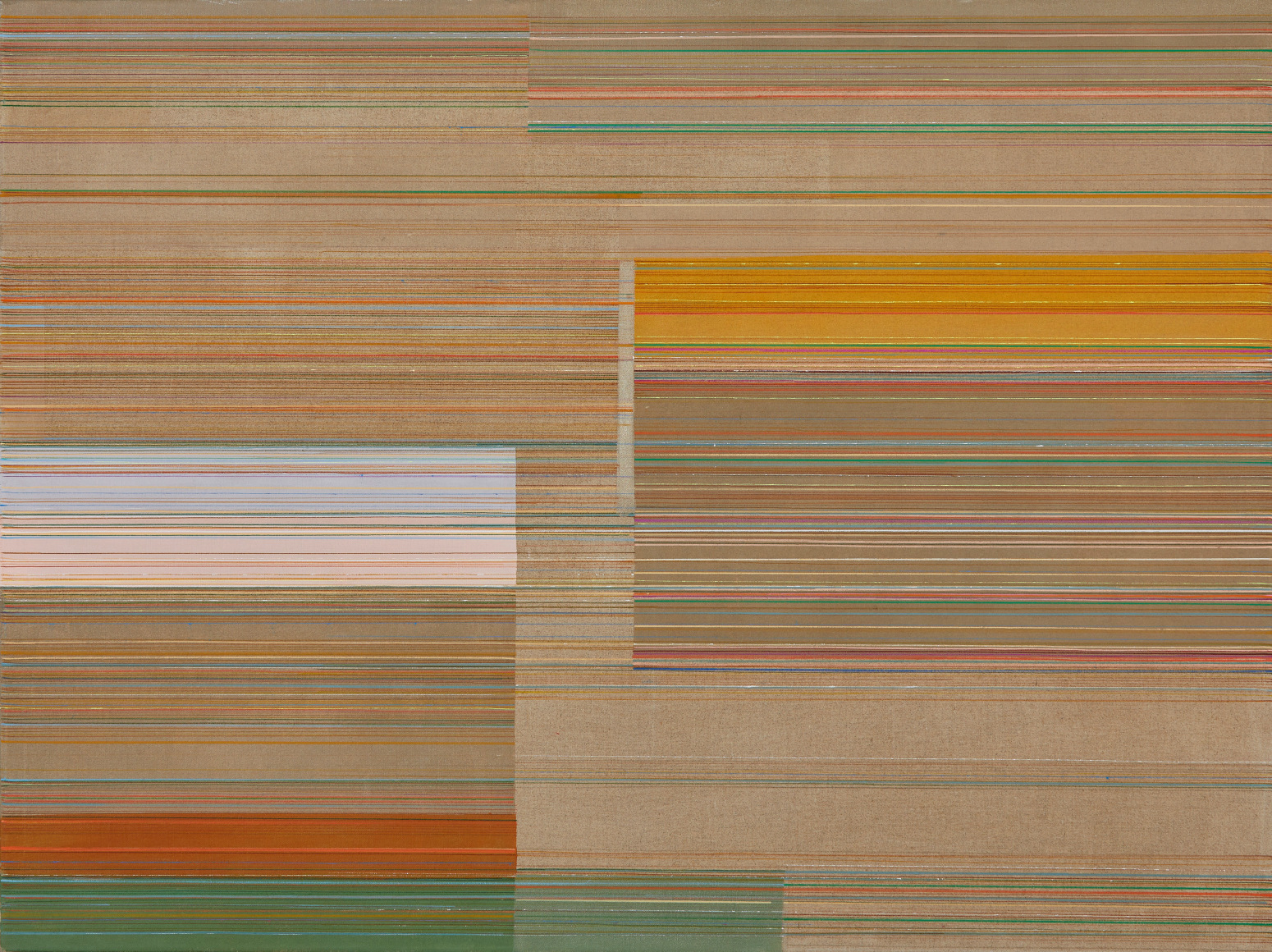 ANTONIETTA GRASSI | SUNSET CHROMACODE NO. 5 | HUILE, ACRYLIQUE, ENCRE SUR LIN BELGE | 37 X 45 POUCES | 2023