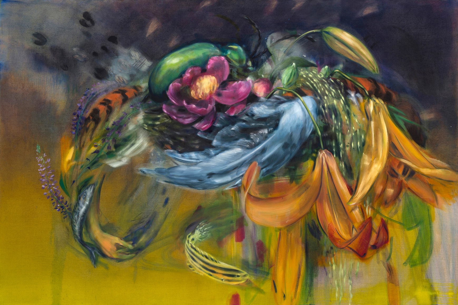 MADELINE RICHARDS | WHAT HANGS IN THE BALANCE | HUILE SUR LIN | 48 X 60 POUCES | 2025