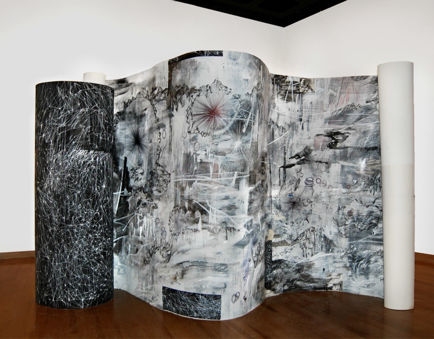 AMY SCHISSEL | DOUBLE STANDARD | PAINTING, ACRYLIC, OIL, GESSO, GRAPHITE, INK ON PAPER | 42 X 9 FEET | 2016