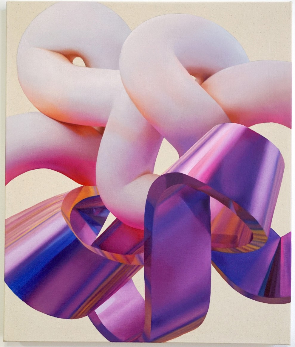 VICKIE VAINIONP&Auml;&Auml; | RIGID AND CURVED 03 | HUILE SUR TOILE | 20 X 24 POUCES | 2023