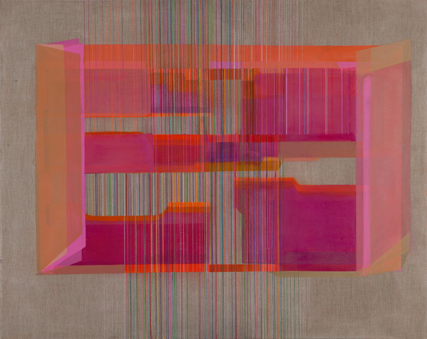 ANTONIETTA GRASSI | LINKERS NO.2 | OIL AND INK ON BELGIAN LINEN | 48 X 60 INCHES | 2020, &nbsp;