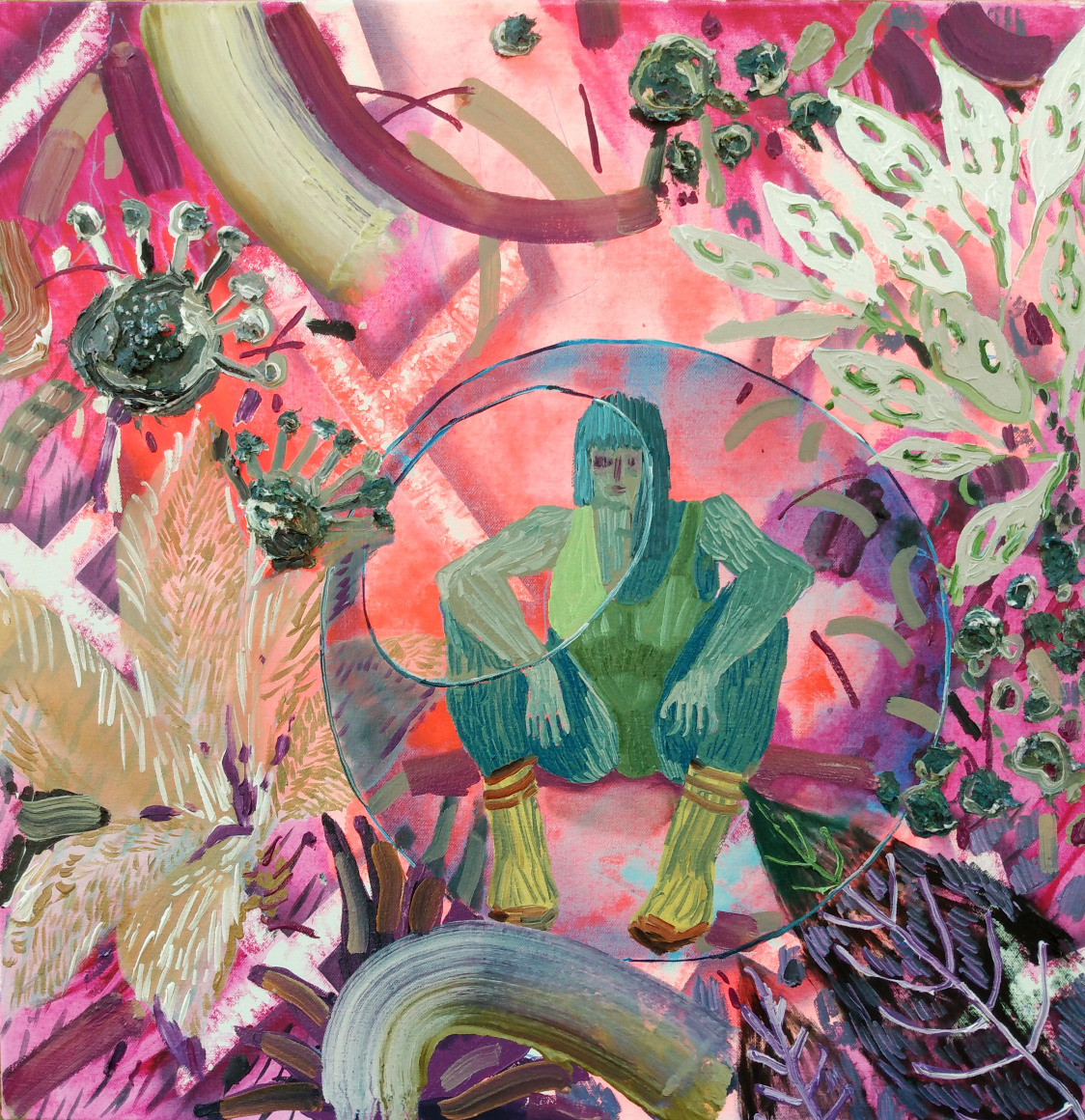 MELANIE DANIEL | CONTAINED | OIL ON CANVAS | 20 X 20 INCHES | 2021