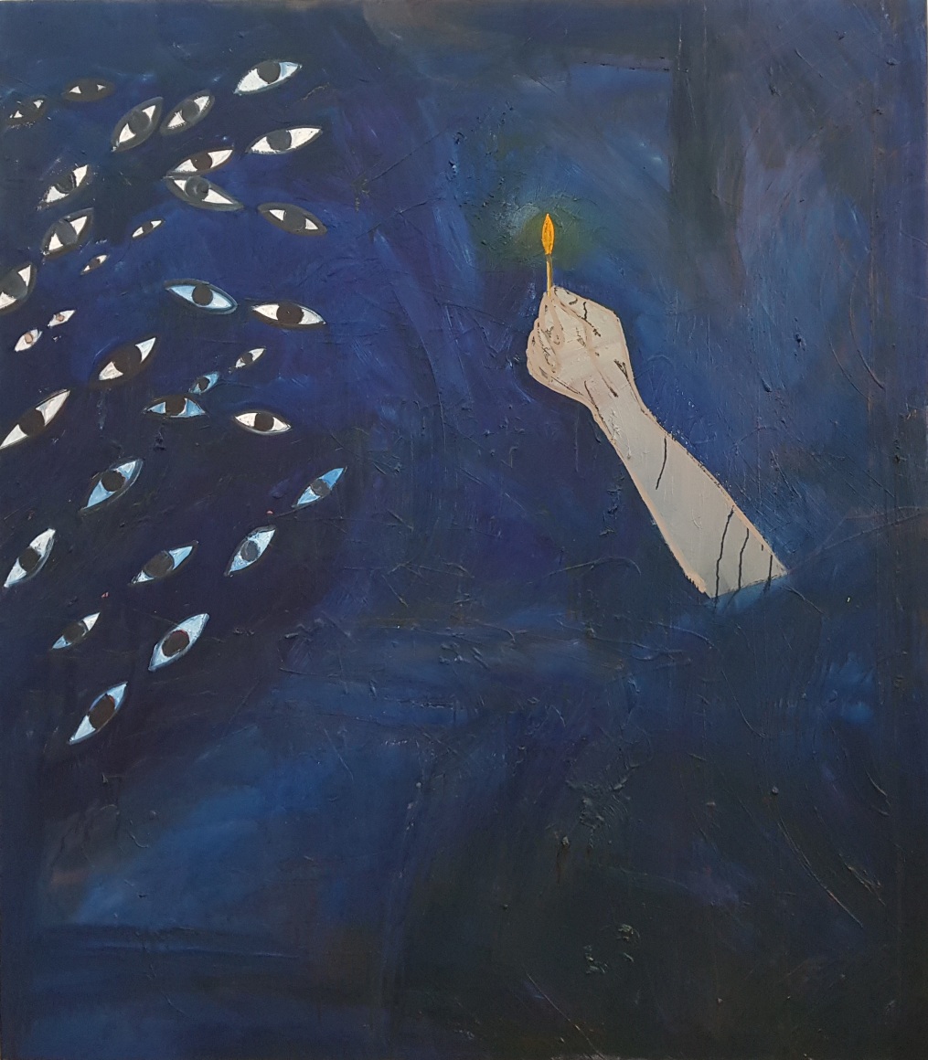 The Ten Plagues - Hoshekh (Darkness), Oil on canvas