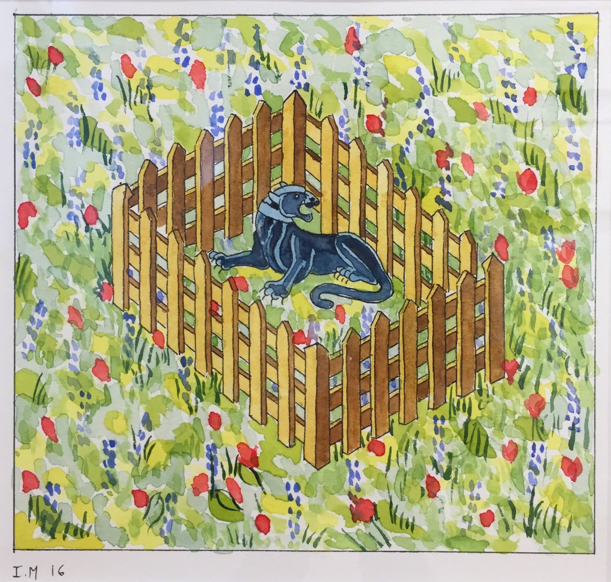 Black Panther 08, 2016&nbsp;, Watercolor on paper&nbsp;