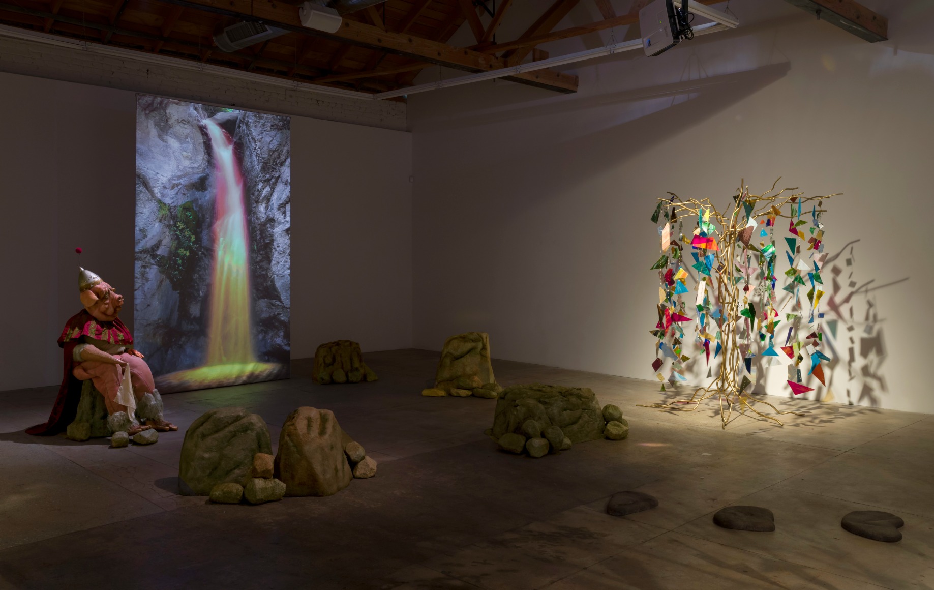 Installation view of Marnie Weber "Chapel of the Moon"