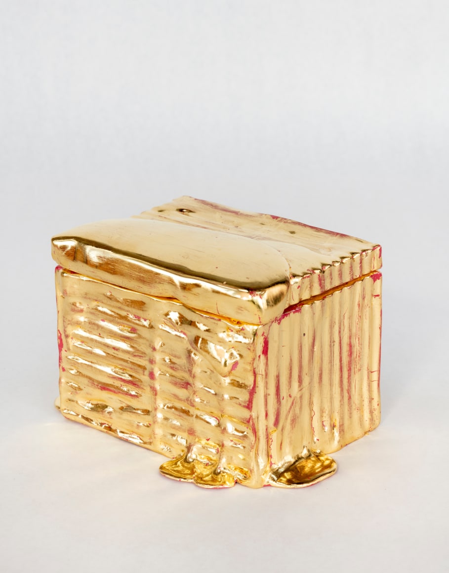 Nancy Lorenz, Gold Cardboard Box, 2019