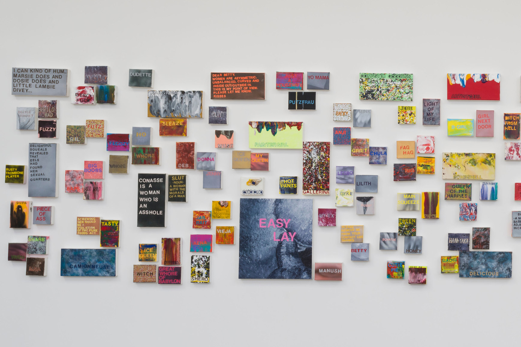 Betty Tompkins, WOMEN Words installation image
