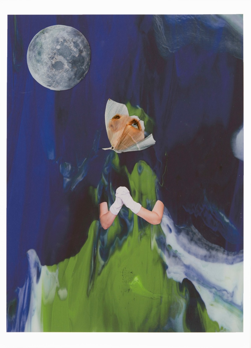 The Knowing Moon, 2016, Collage on archival pigment print