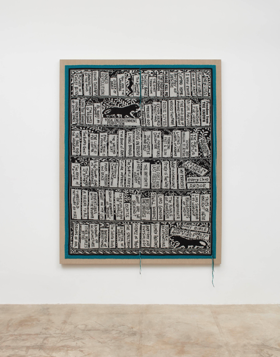Other People's Myths, 2018, Merino wool stitched onto stretched linen