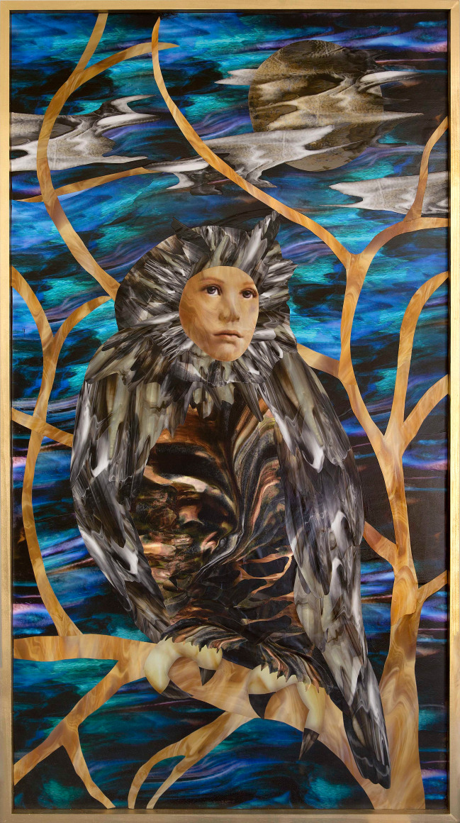 Night Whispers, 2016, Collage on panel