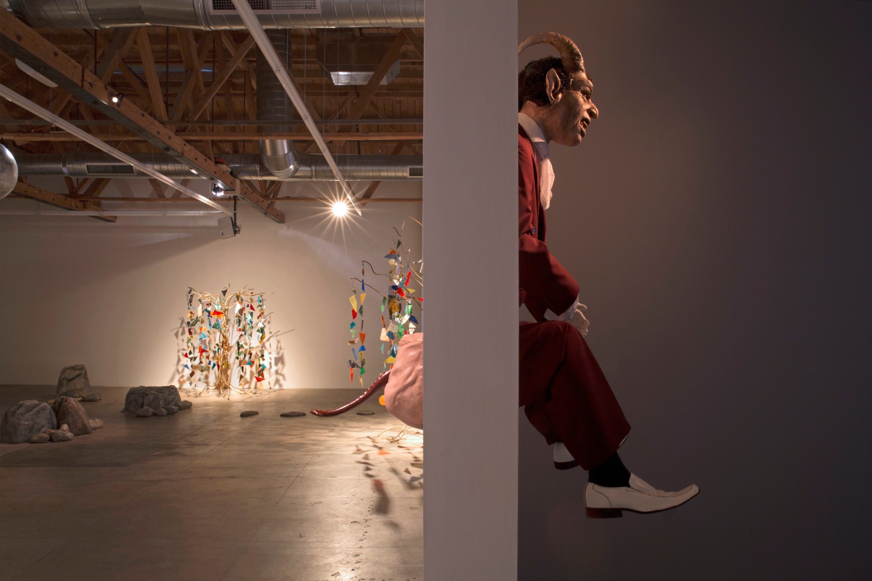 Installation view of Marnie Weber "Chapel of the Moon"