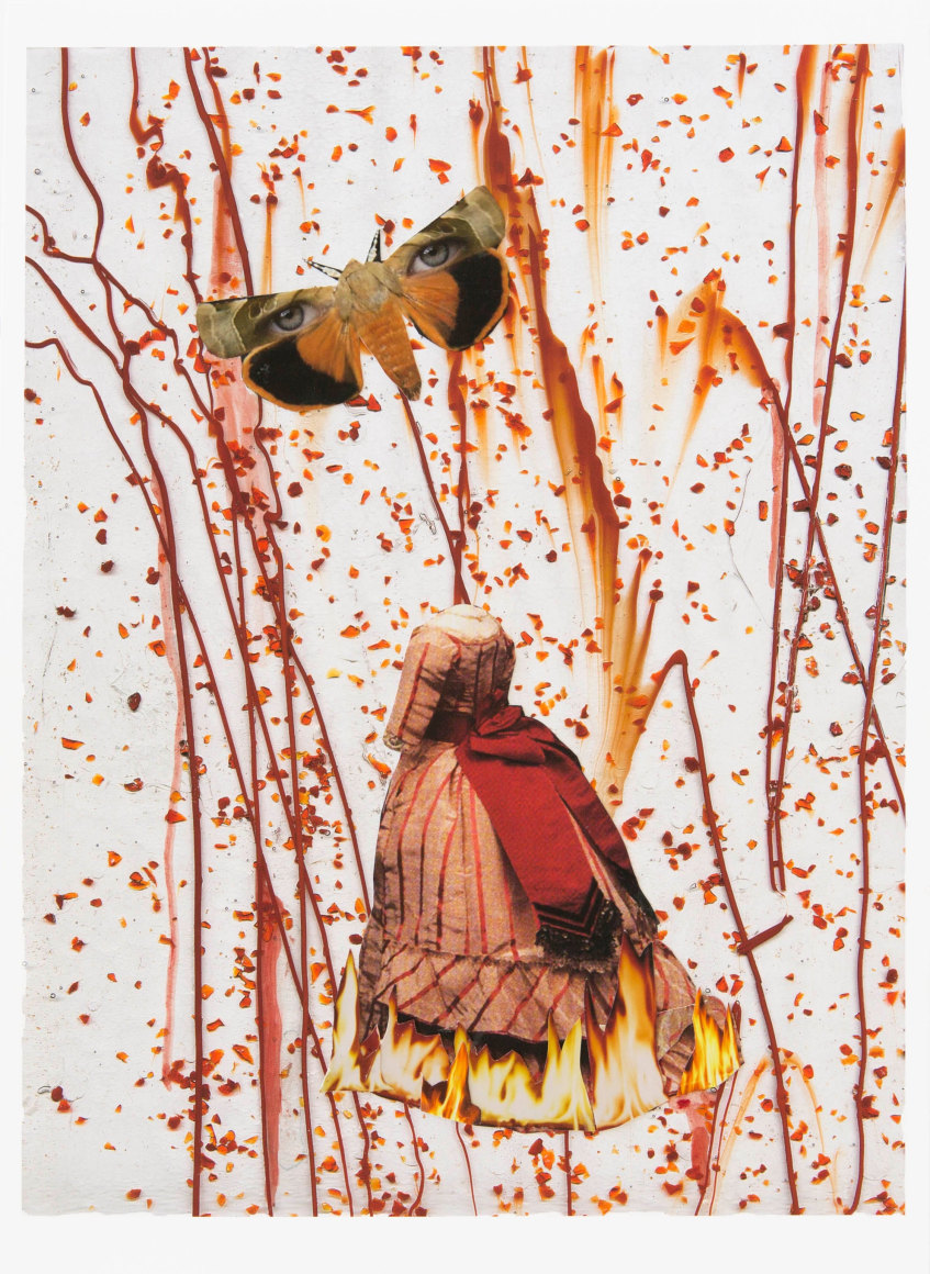 Hidden Passion, 2016, Collage and acrylic paint on archival pigment print