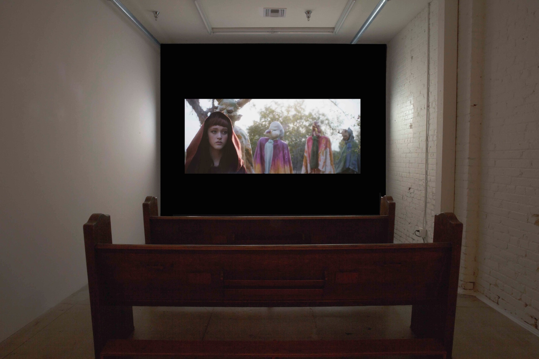Installation view of Marnie Weber "Chapel of the Moon"