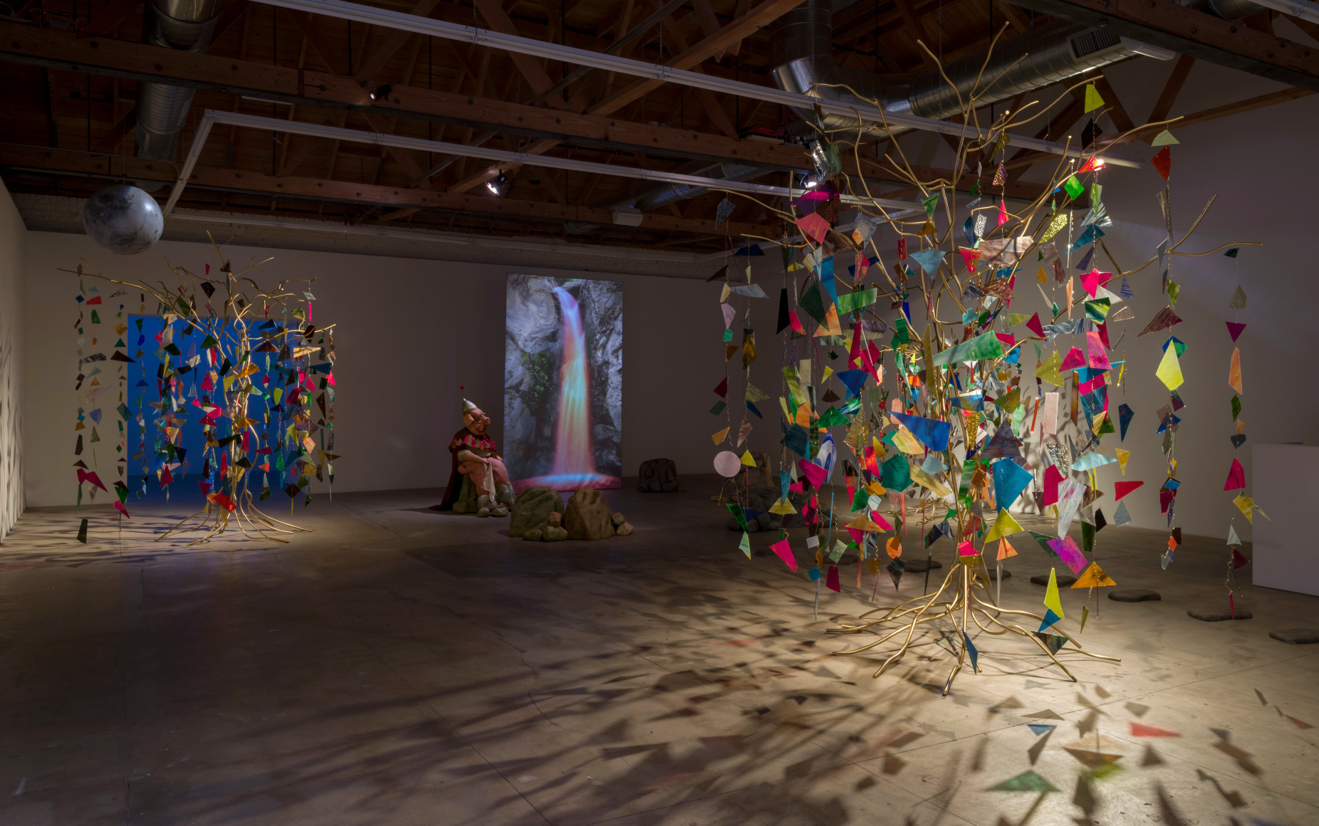 Installation view of Marnie Weber "Chapel of the Moon"