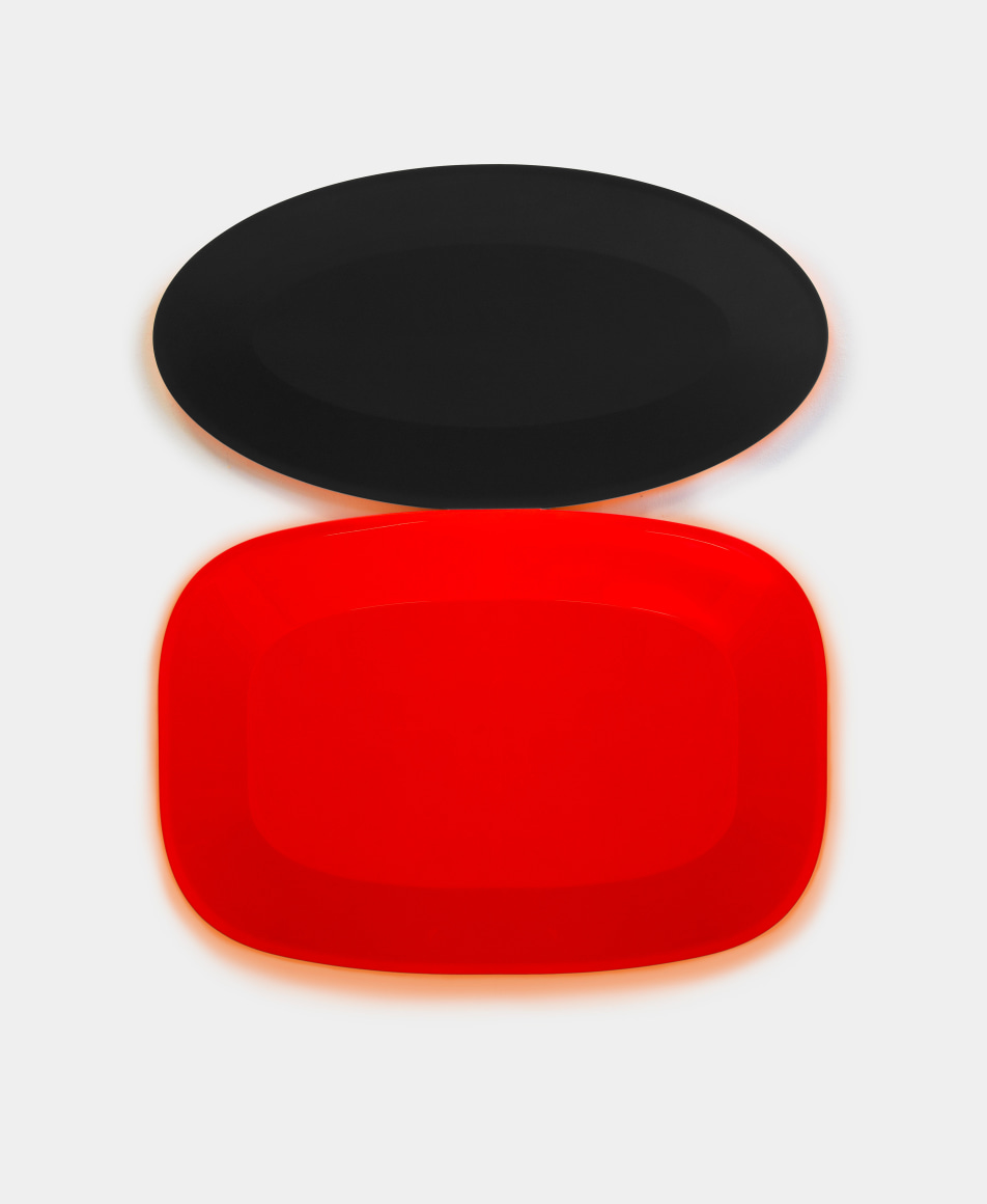 Untitled stacked (a+c), 2018, Urethane paint on mdf