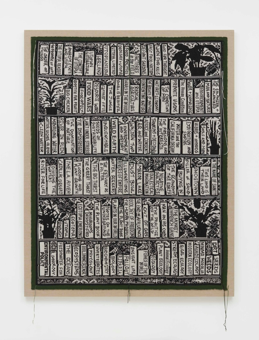 Water and the California Dream, 2019, Merino wool stitched onto stretched linen