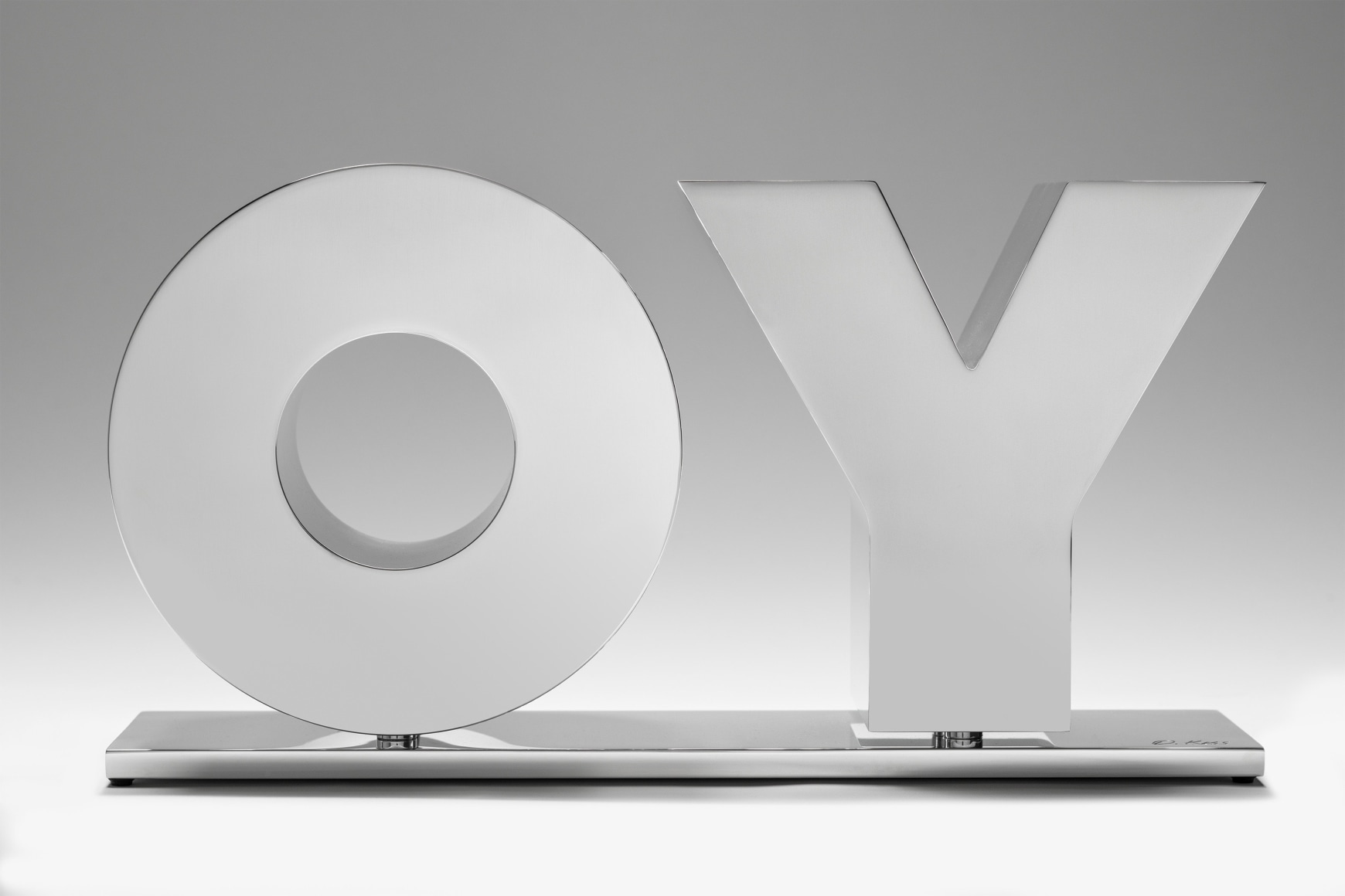 Deborah Kass OY/YO (Polished Aluminum / Silver), 2020