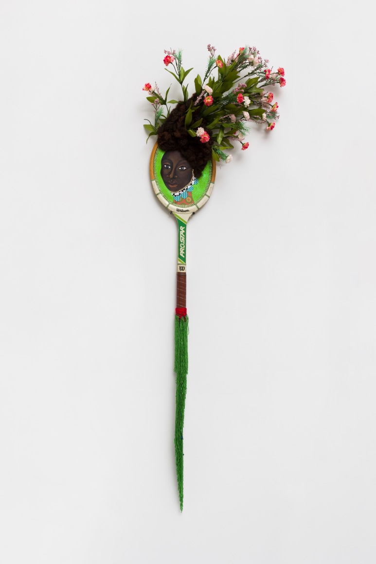 Prostar, 2019, Mixed media on tennis racket