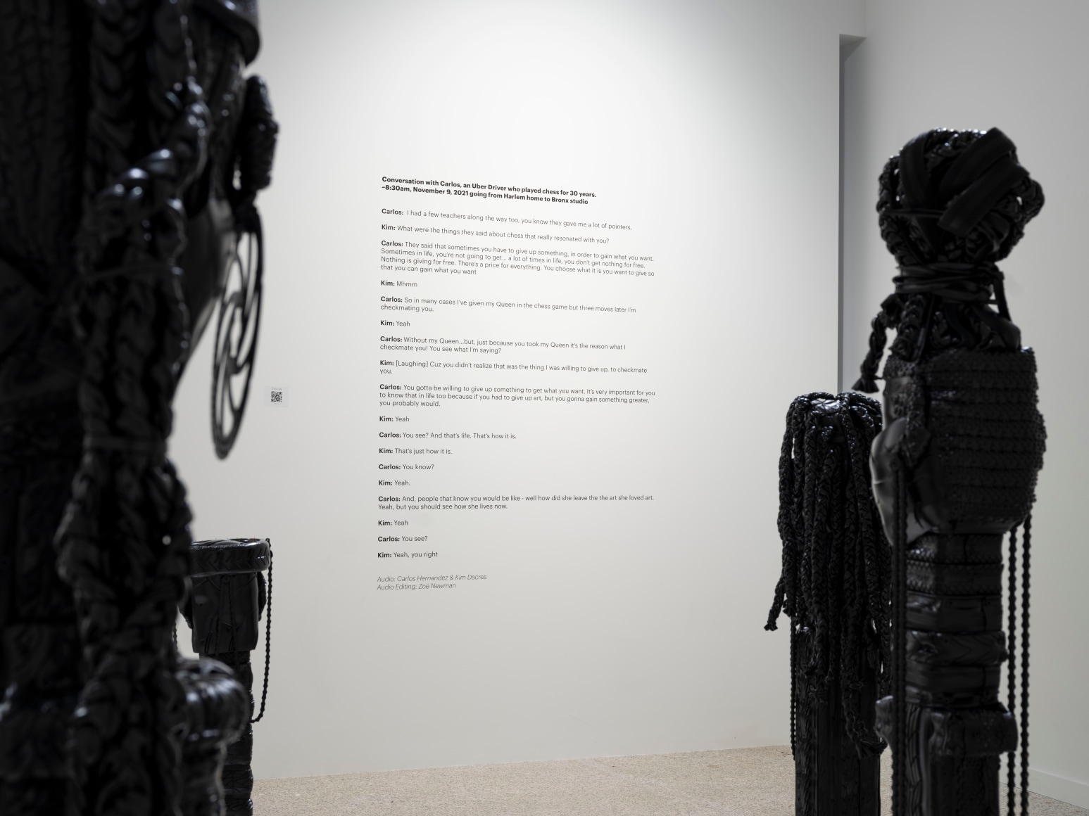Installation View Kim Dacres: Black Moves First, 2021