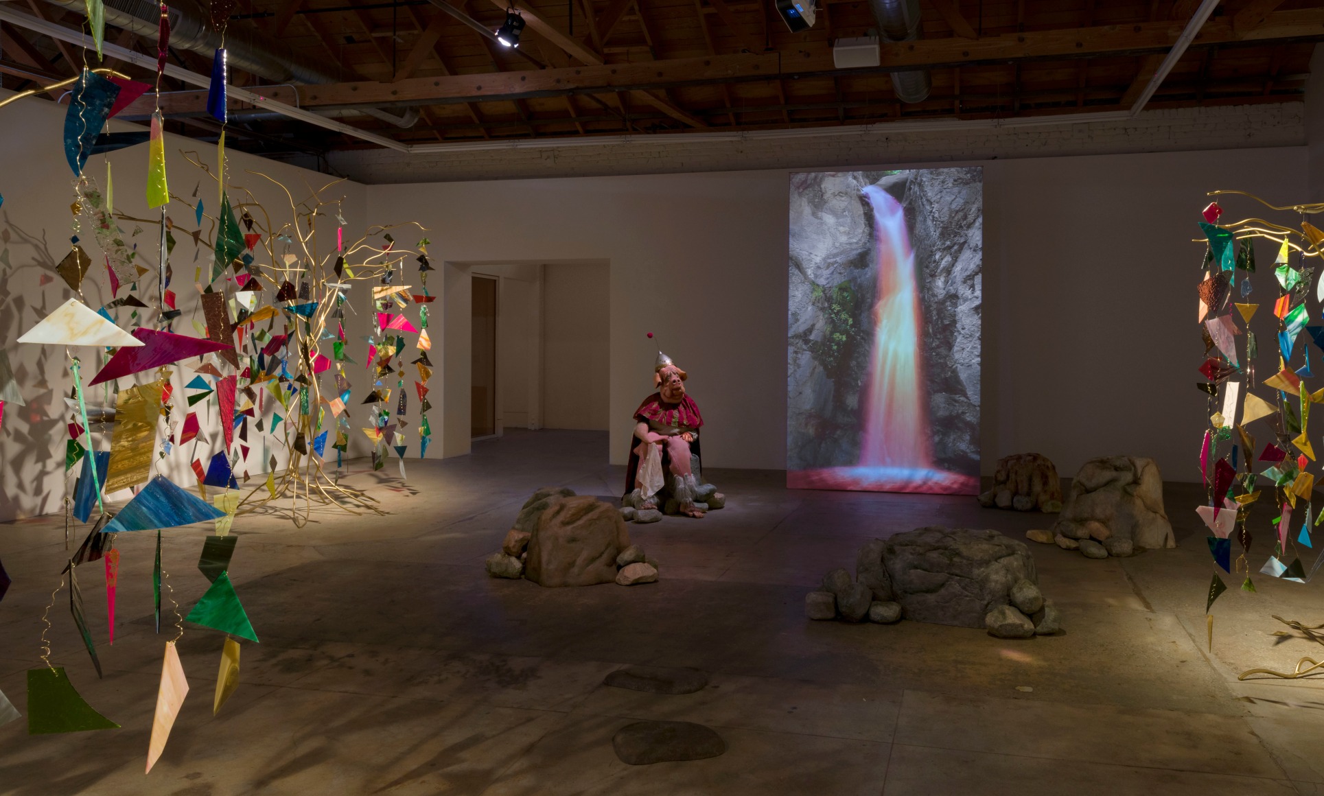 Installation view of Marnie Weber "Chapel of the Moon"