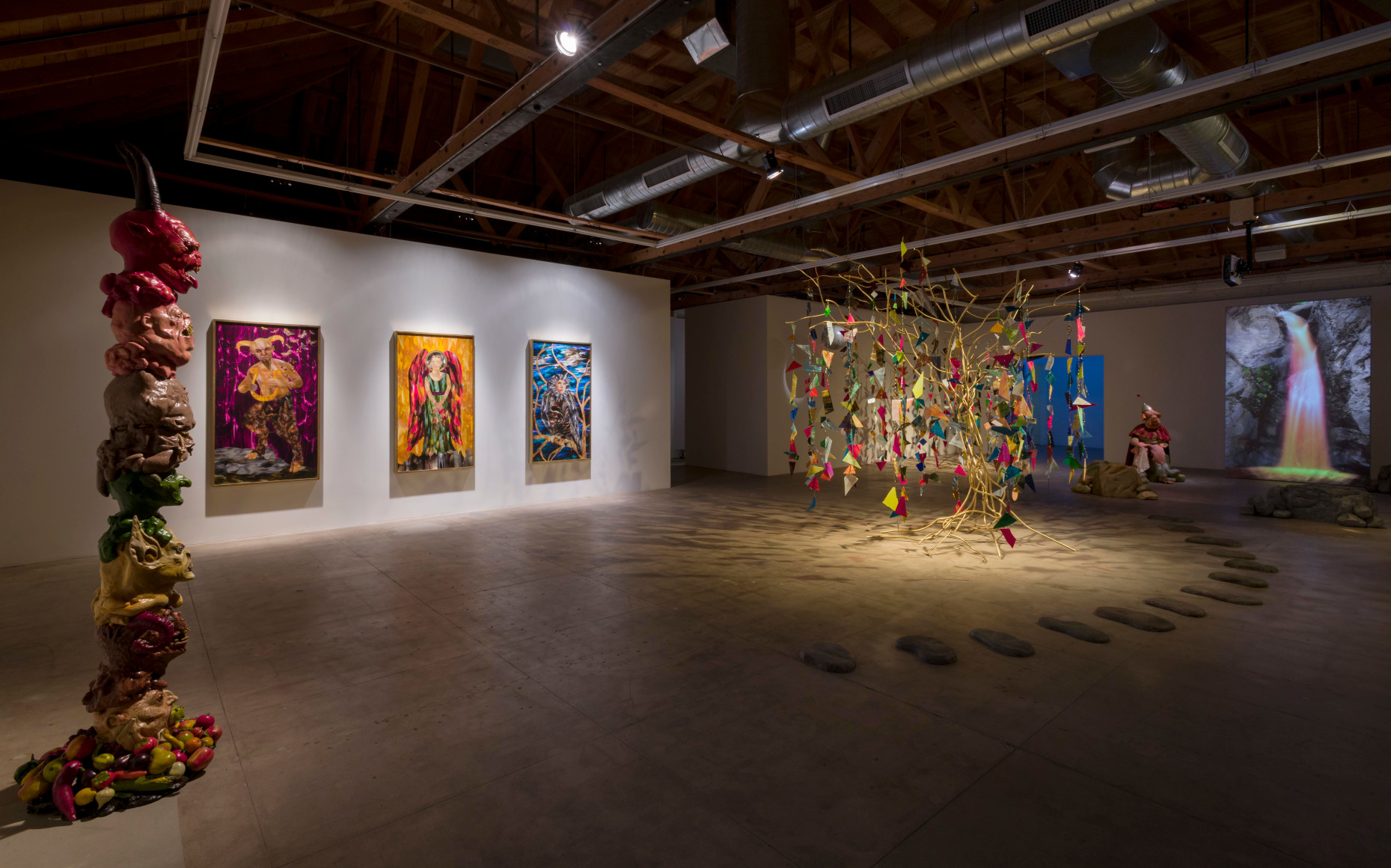 Installation view of Marnie Weber "Chapel of the Moon"