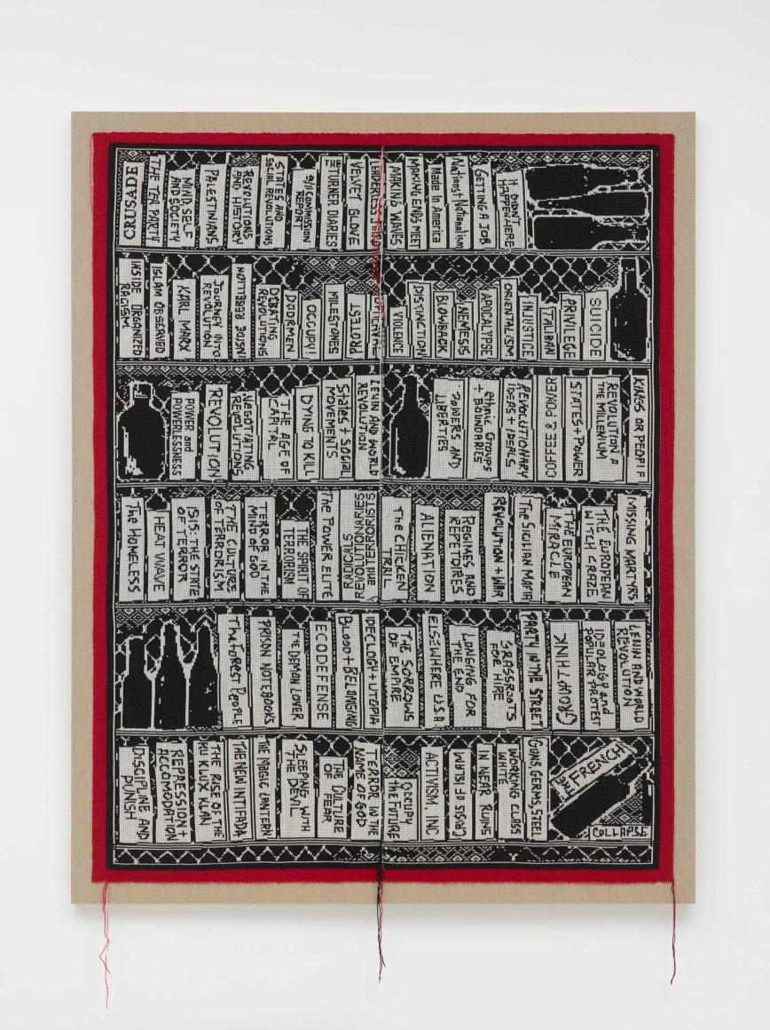 The Culture of Fear, 2018, Merino wool stitched onto stretched linen