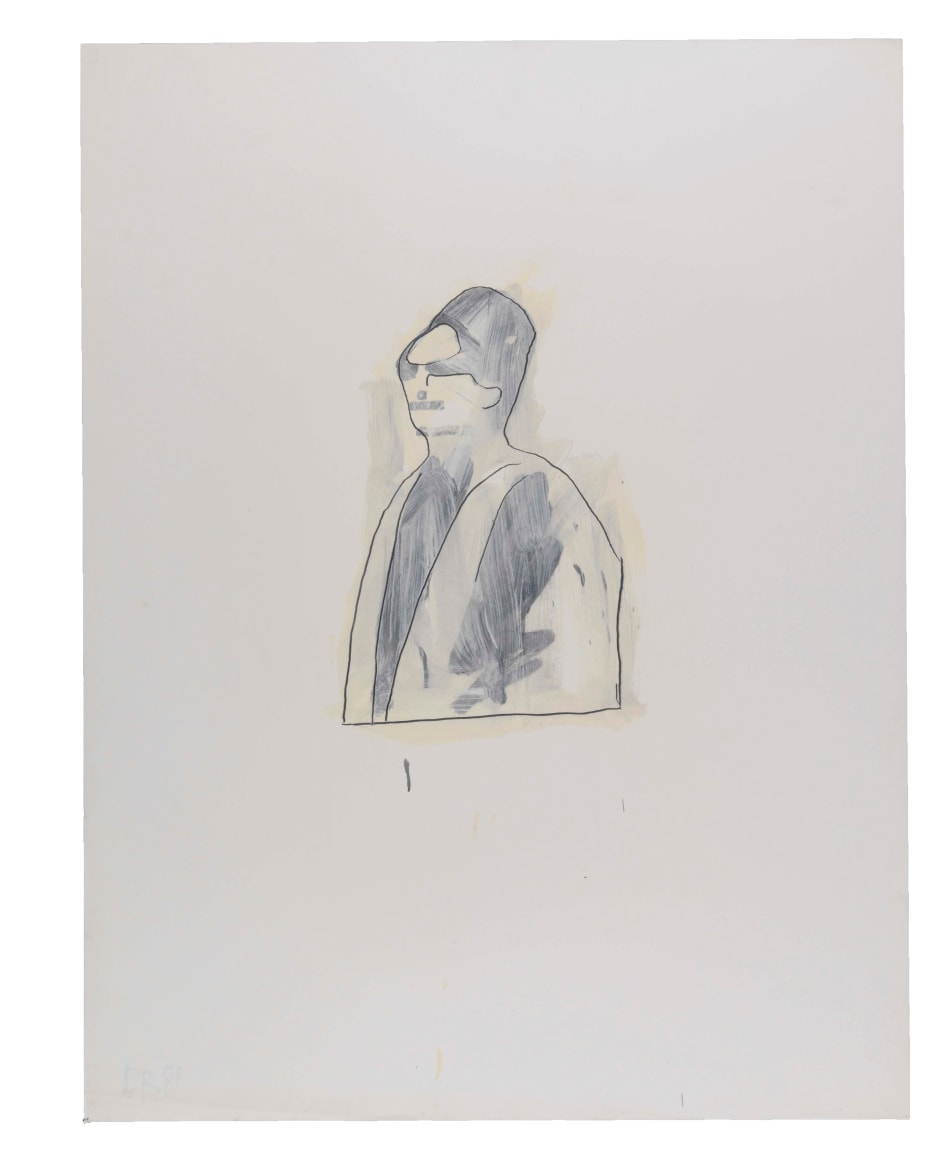Untitled (Oum Kalsoum), 1981, Graphite and oil-based enamel on paper