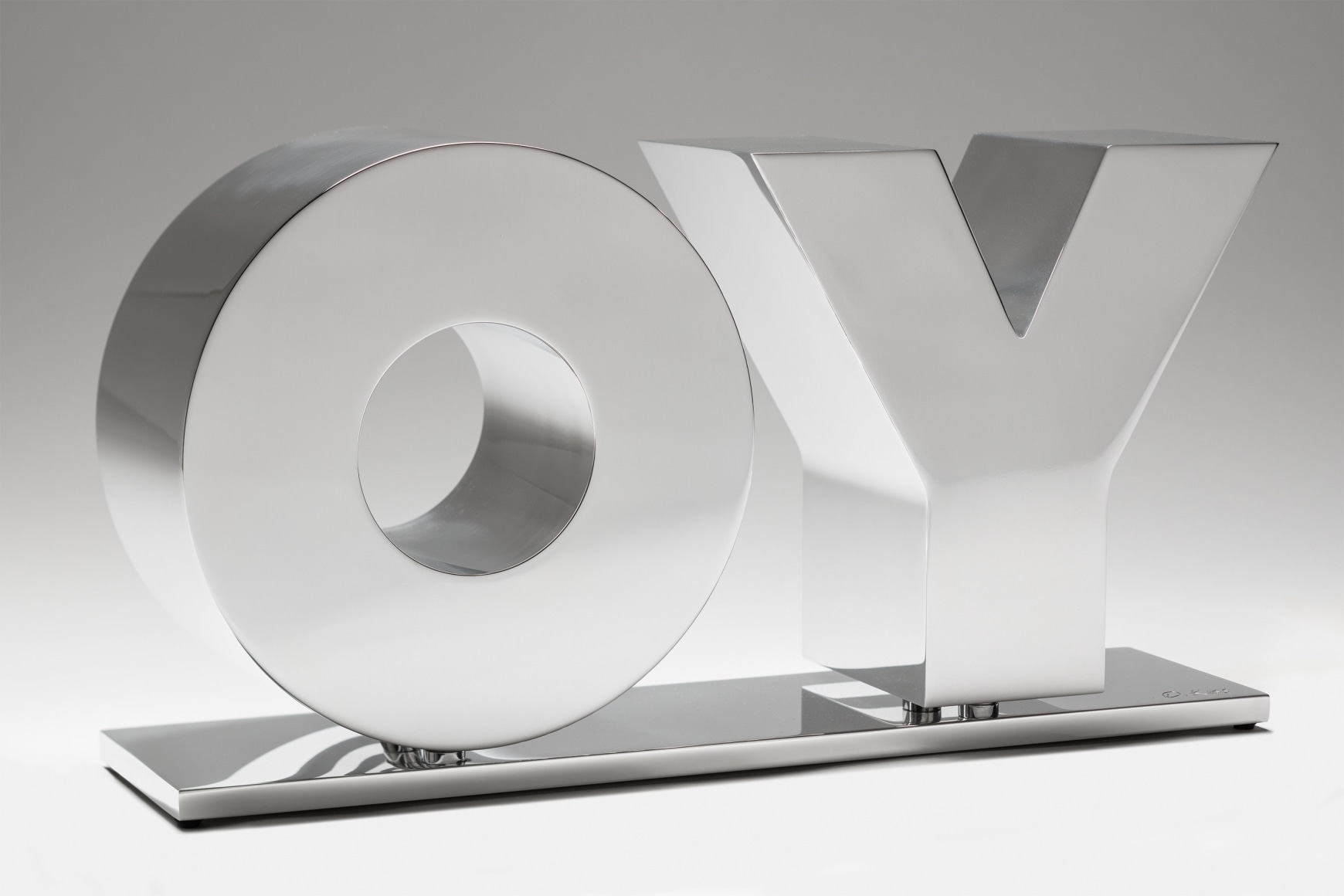 Deborah Kass OY/YO (Polished Aluminum / Silver), 2020